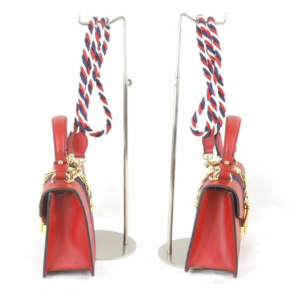 GUCCI Red Leather Shoulder Bag - Picture 3 of 10